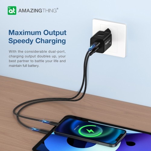 OEM Amazing Thing Wall charger Speed Pro EUPD20WB - USB + Type C - QC 3.0 PD 20W 3A black image 4