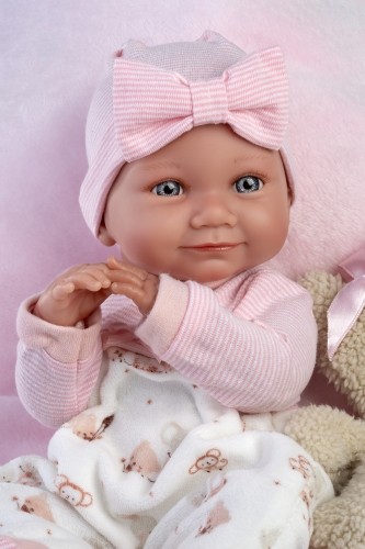 Llorens Кукла малышка Ника 40 см на розовой подушке, c соской (виниловое тело) Испания LL73808 image 4