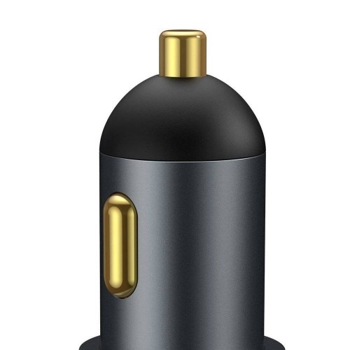 Baseus Share Together Fast Charge Car Charger with Cigarette Lighter Expansion Port, 2x USB, 120W (Gray) image 4