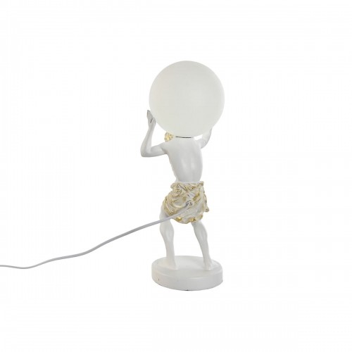 Desk lamp Home ESPRIT White Golden Resin Plastic 220 V 18 x 17 x 44 cm image 4