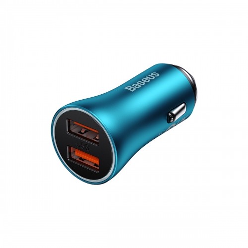 Baseus Golden Contactor Max car charger, 2x USB, 60W (blue) image 4