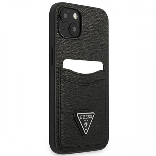 Guess Saffiano Double Card Case for iPhone 13 mini Black image 4