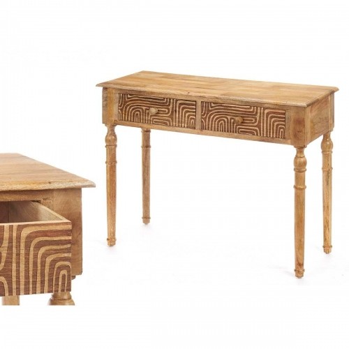 Hall Table with 2 Drawers Brown Mango wood 98 x 77 x 42 cm Curve image 4