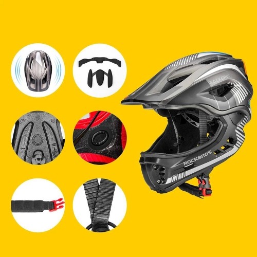 Children's bicycle helmet with detachable visor Rockbros TT-32SBTG-M size M - gray image 4