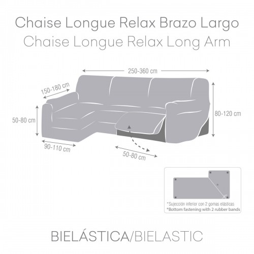 Left long arm chaise longue cover Eysa JAZ Pink 180 x 120 x 360 cm image 4