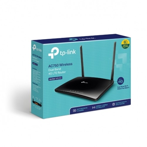 TP-Link Archer MR200 | LTE maršrutētājs | AC750, Dual Band, 4x RJ45 100Mb|s, 1x SIM karte image 4