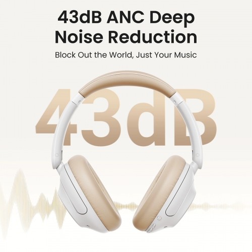 Ugreen HP202 HiTune Max5 on-ear wireless headphones with hybrid ANC noise reduction - white image 4