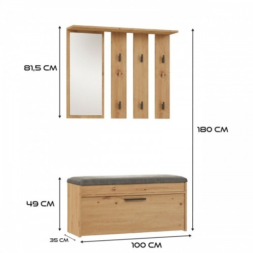 Top E Shop PARMA closet 100x35x180 cm, artisan oak image 4