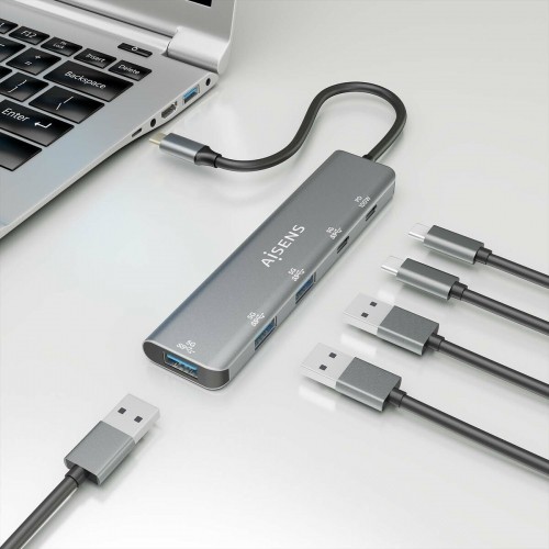USB Hub Aisens A109-0857 Grey (1 Unit) image 4