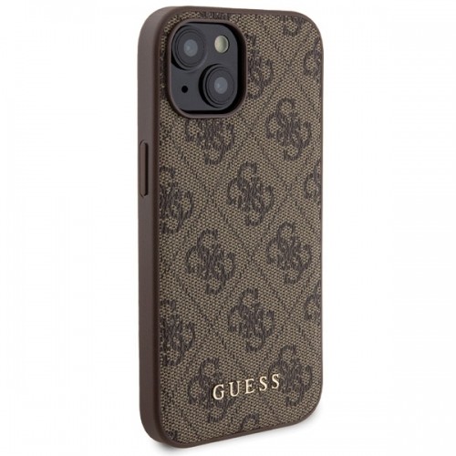 Zestaw Guess GUBPM5P15S4GEMGW iPhone 15 6.1" hardcase + Powerbank 5000mAh MagSafe brązowy|brown 4G Metal Logo image 4