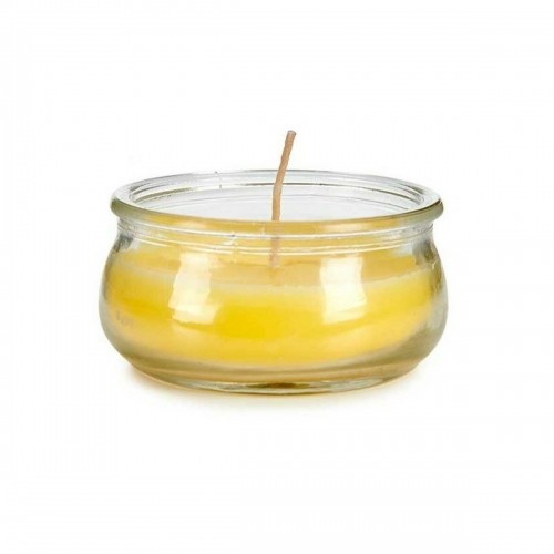 Candle Yellow Glass Wax 7,7 x 4 x 7,7 cm (24 Units) image 4