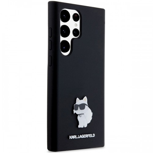 Karl Lagerfeld KLHCS24LSMHCNPK S24 Ultra S928 czarny|black hardcase Silicone Choupette Metal Pin image 4