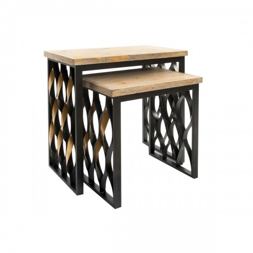 Set of 2 tables Home ESPRIT Wood Metal 64 x 34 x 65 cm image 4