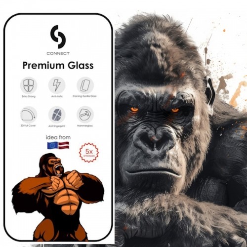 Connect Сonnect Corning Gorilla Ultra Izturīgs 3D aizsargstils priekš Apple iPhone 12 / 12 Pro Melna image 4