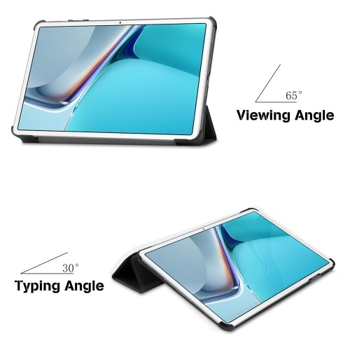 iLike Tri-Fold Plāns Eko-Ādas Statīva Maks Samsung Galaxy Tab S9 FE X510 Wi-Fi / X516B 5G Rozīgi Zeltaina image 4