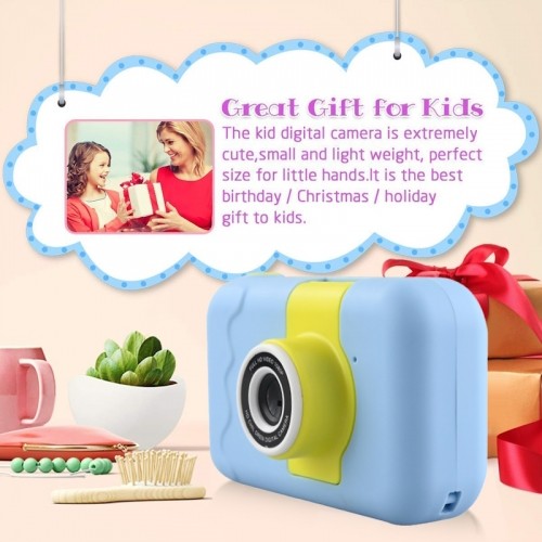 CP FL1 Bērnu Nolokāmas linzas Foto un Video Kamera ar MicroSD 2'' LCD krāsu displeju Rozā image 4