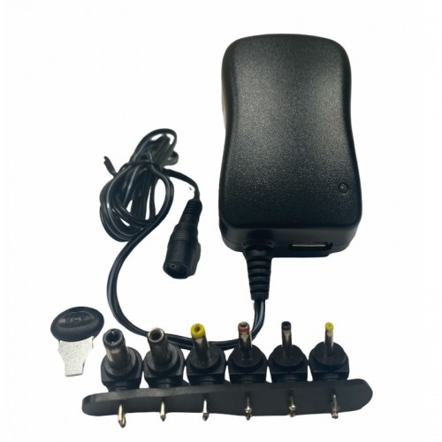 CP UCH1 Universal 12/30W (Maks. 2,1A) Barošanas adapteris + USB 3-12V manuāls slēdzis un 6 spraudņi melns (OEM) image 4