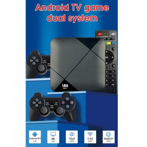 Tvix M8 Mini 2in1 4K mediju kaste + Retro spēļu konsole 2x Wi-Fi vadības pults & 6x platforma 8-64 bitu 5000 spēles image 4