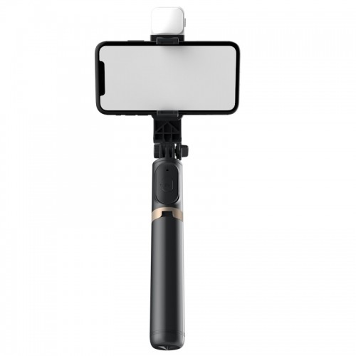 Elight Q03s 2in1 Selfie stick & Video WEB zvaniem Trīskājis statīvs 76cm LED gaisma & Pults Melna image 4
