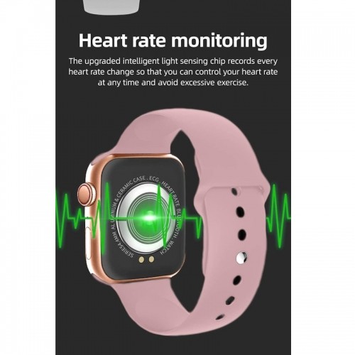 iWear G5 Alumīnija Sporta BT Zvana Viedais pulkstenis ar Sirds ritma & Asins skābekļa mērītāju + extra aproce Rozā image 4