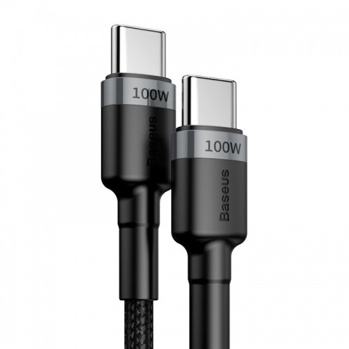Baseus CATKLF-ALG1 PD 2.0 100W Нейлоновый кабель даных и заряда  USB-C на USB-C 2M Черный-Серый image 4