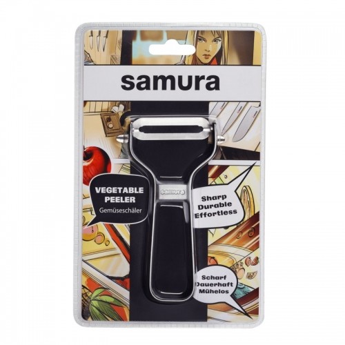 Samura Ass & Ērti lietojams Metāla Dārzeņu mizotājs pīleris ar taisnu asmeni 61mm no Japāņu metāla Sudraba image 4