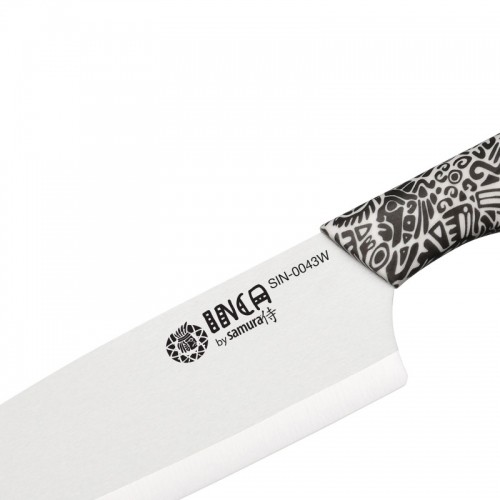 Samura Inca Кухонный нож Nakiri с 165mm белым циркония керамическим лезвием / ABS TPR ручкой image 4