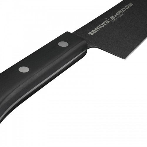 Samura Shadow Малый кухонный нож шеф-повара 166 mm AUS-8 анти-липкое темное покрытие 58 HRC image 4