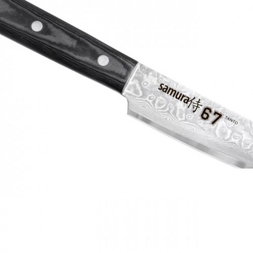 Samura Damascus 67 Кухонный нож для Нарезки Tanto 230mm из AUS 10 Japan стали 61 HRC (67-слойный) image 4