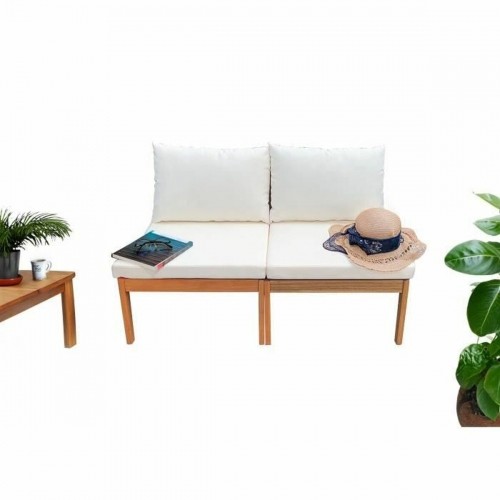 Bigbuy Home Садовый диван Alma Белый Коричневый древесина акации 124 x 70 x 77,5 cm image 4