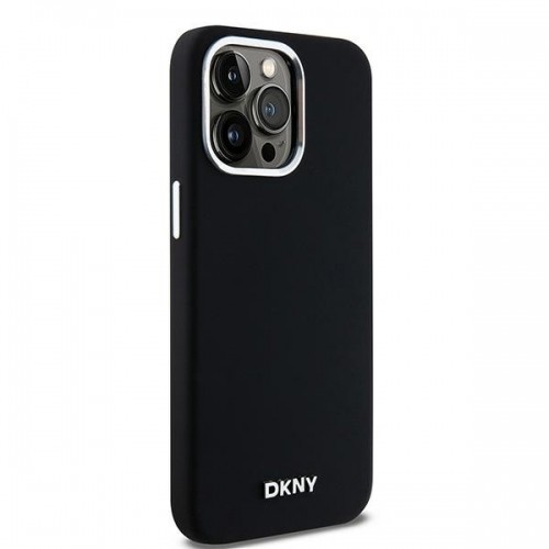 DKNY DKHMP14XSMCHLK iPhone 14 Pro Max 6.7" czarny|black hardcase Liquid Silicone Small Metal Logo MagSafe image 4