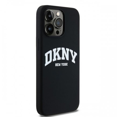 DKNY DKHMP15XSNYACH iPhone 15 Pro Max 6.7" czarny|black hardcase Liquid Silicone White Printed Logo MagSafe image 4