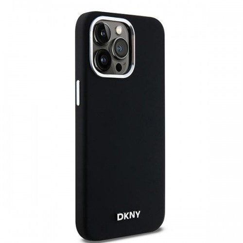 DKNY DKHMP15XSMCHLK iPhone 15 Pro Max 6.7" czarny|black hardcase Liquid Silicone Small Metal Logo MagSafe image 4