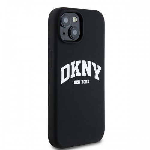 DKNY DKHMP15SSNYACH iPhone 15 | 14 | 13 6.1" czarny|black hardcase Liquid Silicone White Printed Logo MagSafe image 4