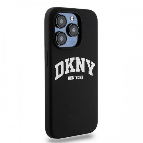 DKNY DKHMP15LSNYACH iPhone 15 Pro 6.1" czarny|black hardcase Liquid Silicone White Printed Logo MagSafe image 4