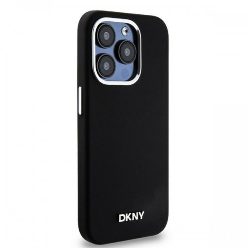 DKNY DKHMP14LSMCHLK iPhone 14 Pro 6.1" czarny|black hardcase Liquid Silicone Small Metal Logo MagSafe image 4