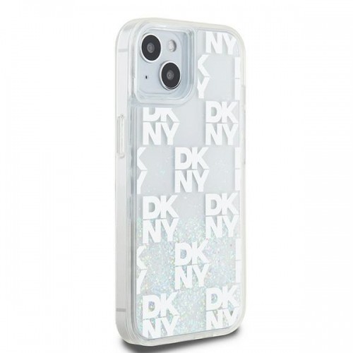 DKNY DKHCP15SLCPEPT iPhone 15 | 14 | 13 6.1" biały|white hardcase Liquid Glitter Multilogo image 4