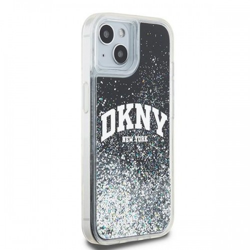 DKNY DKHCP15SLBNAEK iPhone 15 | 14 | 13 6.1" czarny|black hardcase Liquid Glitter Big Logo image 4