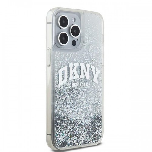 DKNY DKHCP15LLBNAET iPhone 15 Pro 6.1" biały|white hardcase Liquid Glitter Big Logo image 4