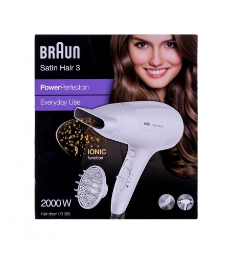 Braun Satin Hair 3 HD 385 hair dryer 2000 W White image 4