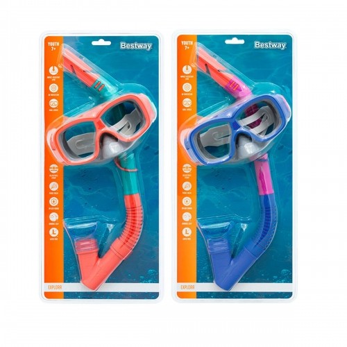 Детские очки для ныряния с трубкой Bestway Синий Оранжевый Разноцветный image 4