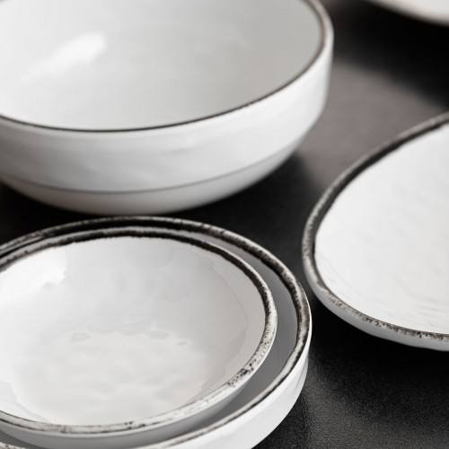 Плоская тарелка Quid Select Filo Белый Чёрный Пластик 21,3 x 15 cm (12 штук) image 4