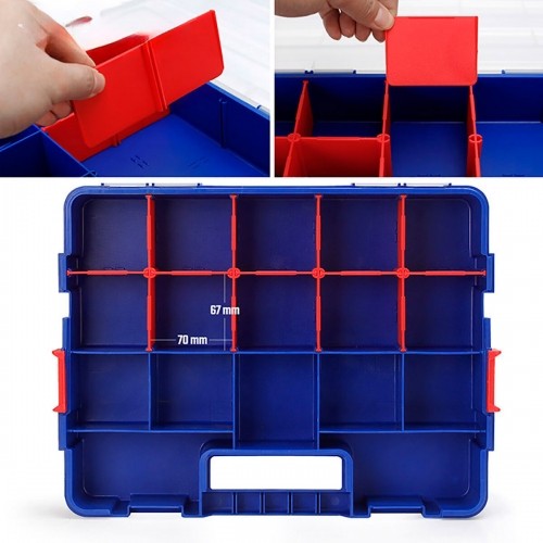 Box with compartments Workpro polypropylene 38,2 x 30 x 6,2 cm 18 Compartments image 4