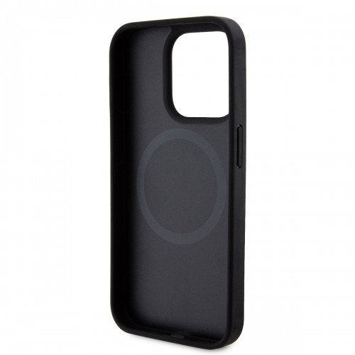 DKNY PU Leather Repeat Pattern Bottom Stripe MagSafe Case for iPhone 14 Pro Max Black image 4