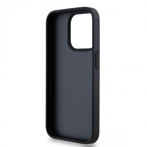 DKNY PU Leather Repeat Pattern Tonal Stripe Case for iPhone 15 Pro Max Black image 4