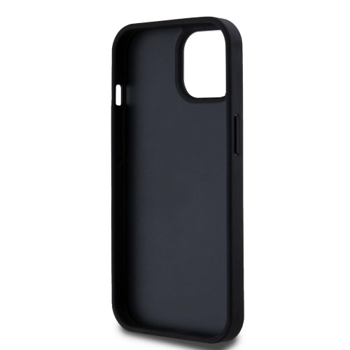 DKNY PU Leather Repeat Pattern Tonal Stripe Case for iPhone 15 Black image 4