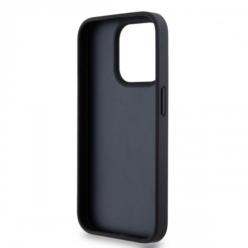 DKNY PU Leather Repeat Pattern Tonal Stripe Case for iPhone 14 Pro Black image 4