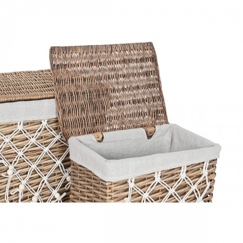 Laundry basket Home ESPRIT White Natural wicker Shabby Chic 47 x 35 x 55 cm 5 Pieces image 4