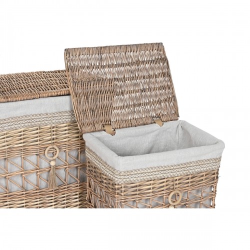Laundry basket Home ESPRIT Beige Natural wicker Shabby Chic 47 x 35 x 55 cm 5 Pieces image 4
