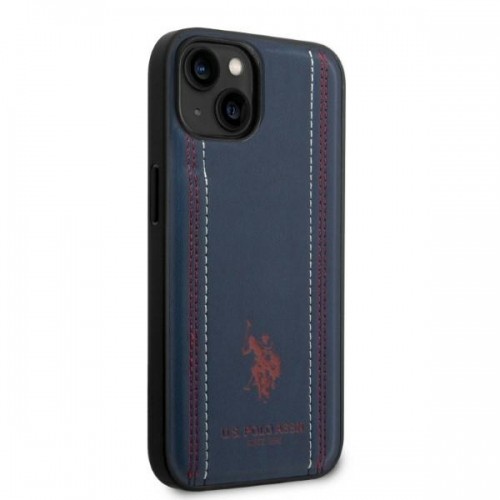 U.s. Polo Assn. U.S. Polo PU Leather Stitched Lines Case for iPhone 14 Plus Navy image 4
